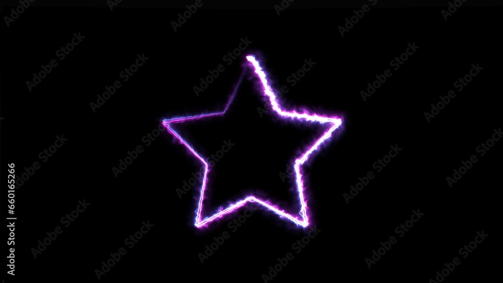 Abstract glowing neon line star icon illustration background. Abstract glowing neon line star icon illustration background.