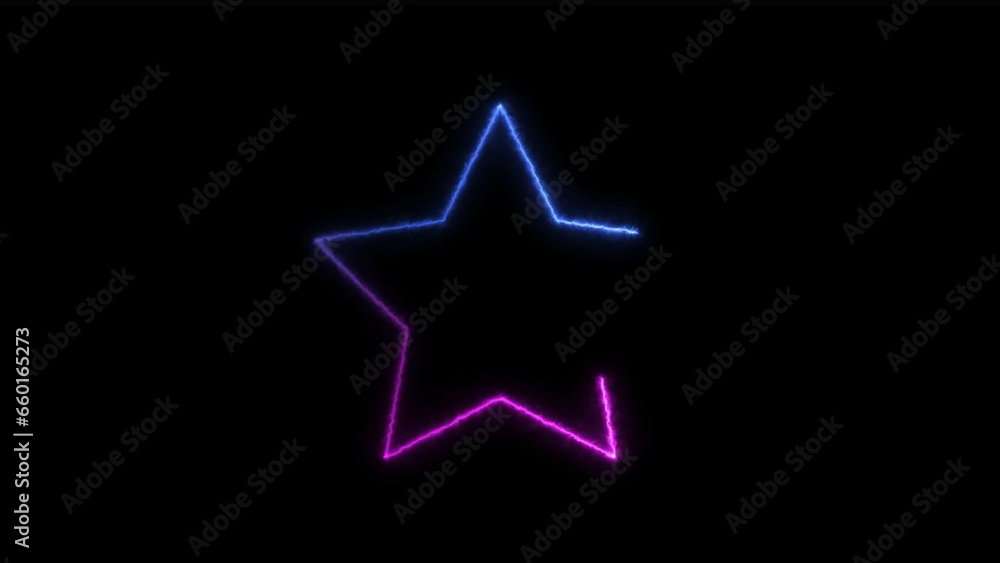 Abstract glowing neon line star icon illustration background. Abstract glowing neon line star icon illustration background.