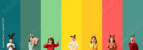 Set of happy children celeb...