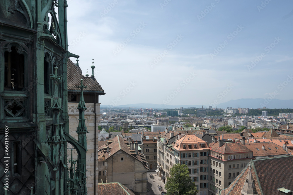 Panoramic view of city of Geneva, Switzerland