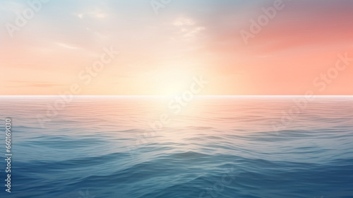 abstract background, wallpaper, Seascape bright light on horizon line Generative AI © Bird Visual