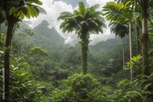 tropical forest in the morning