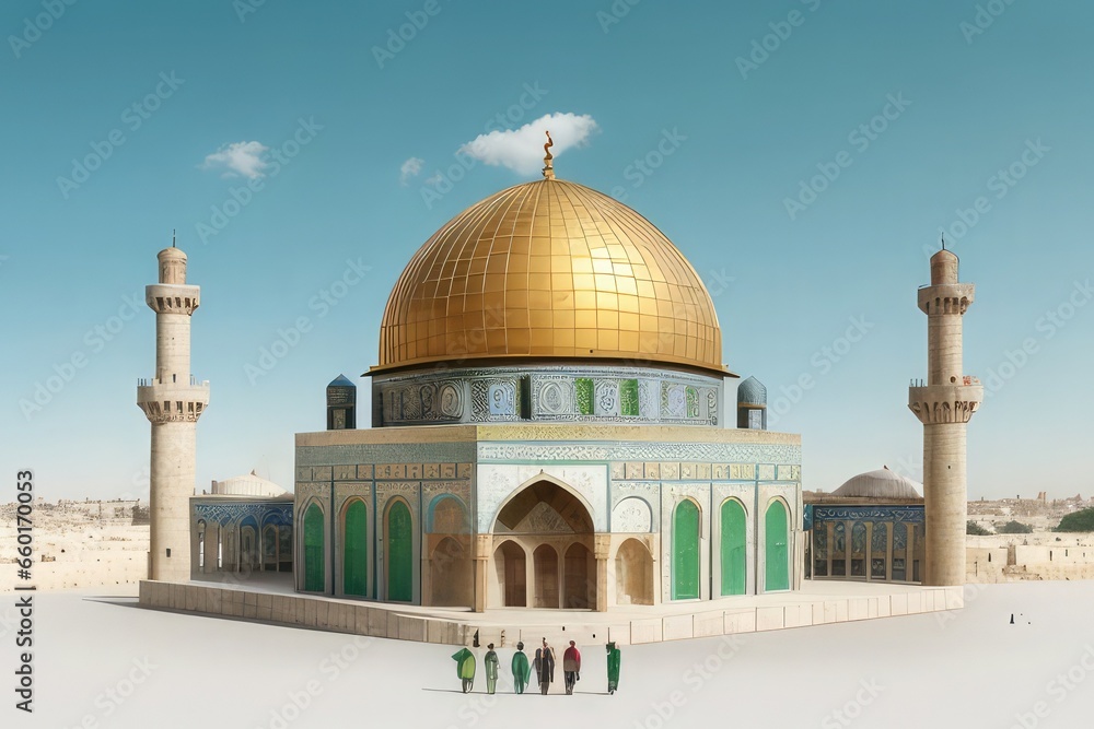 Obraz premium dome of the rock mosque in the day