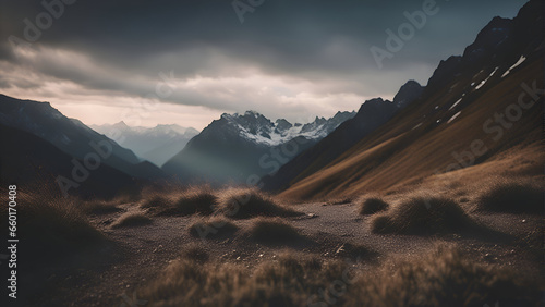Mountain landscape in Cordillera Huayhuash. Peru photo