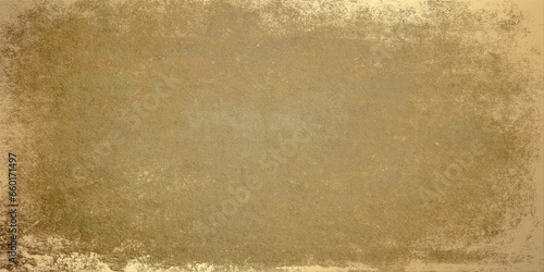 Vintage watercolor paper with gold grain texture. Abstract gold painting background for cover design, poster, flyer, cards, poster.  Old paper texture. Aged backdrop. Bronze paint.