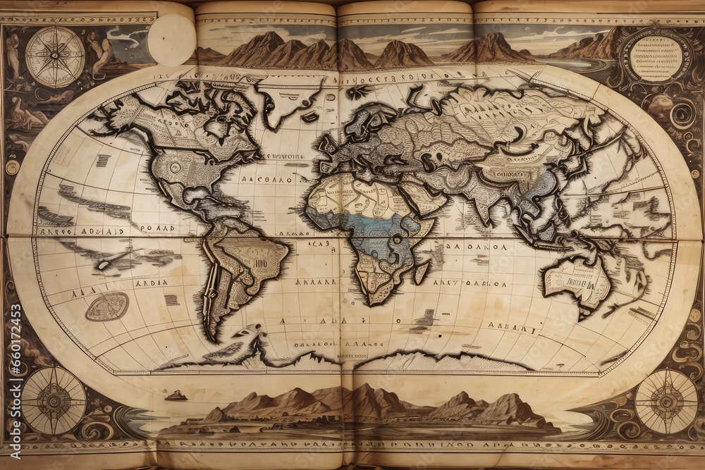 Obraz premium ancient map of the world