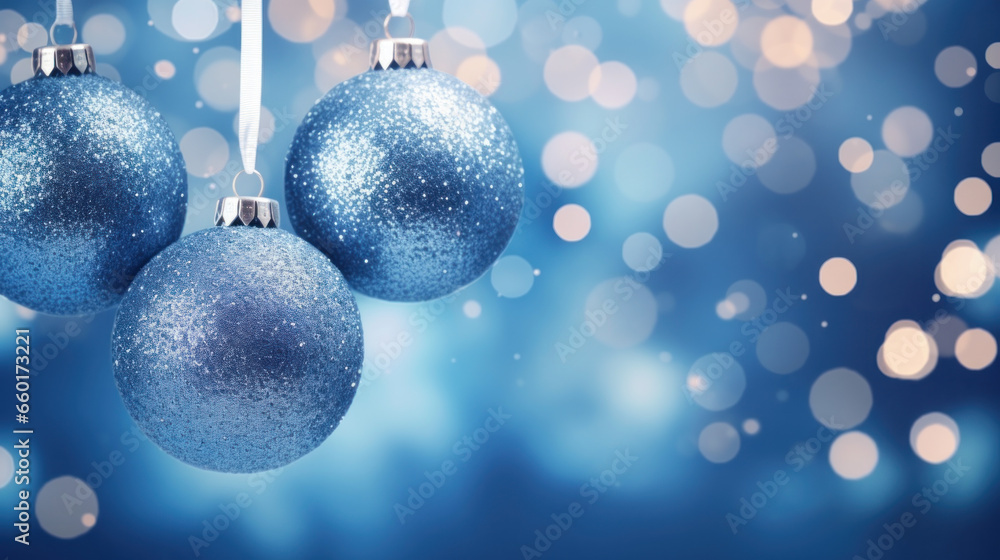 christmas balls on a blue background christmas balls on a blue background