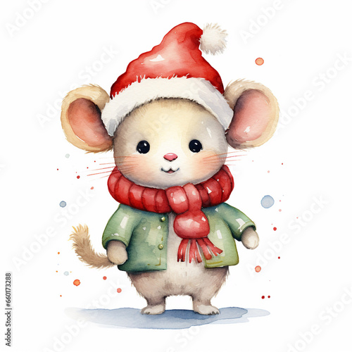 Cute christmas charachters illustration isolated on a white background (generative ai)