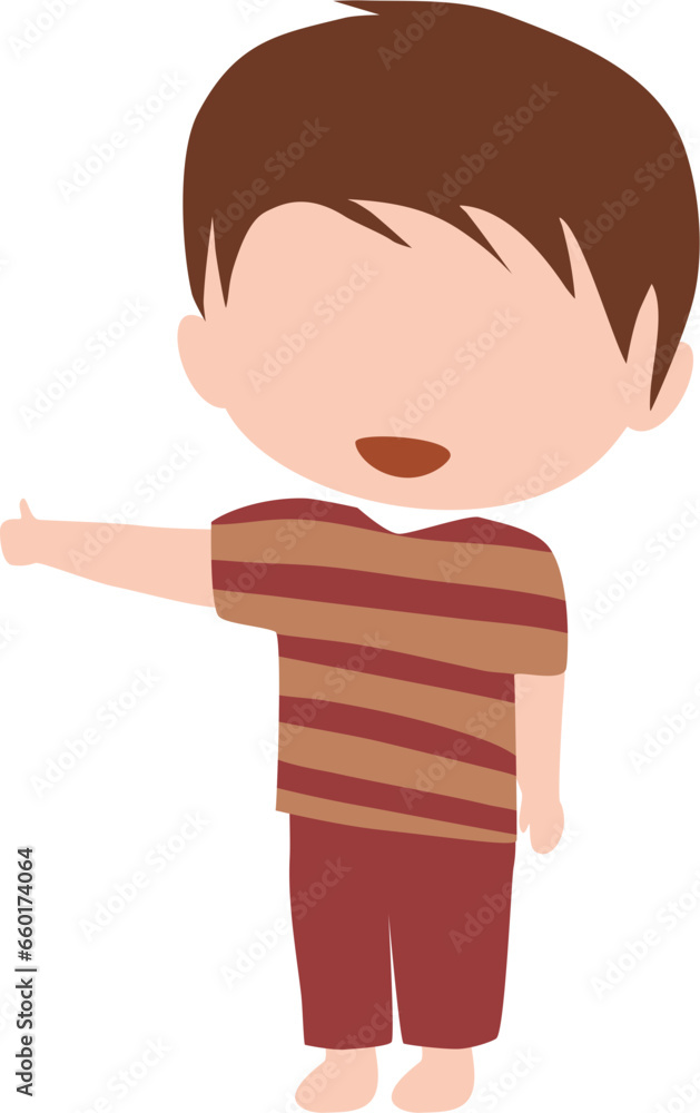 Obraz premium Faceless Cute Boy Illustration