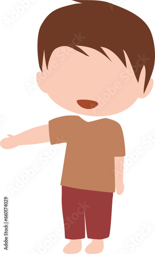 Faceless Cute Boy Illustration