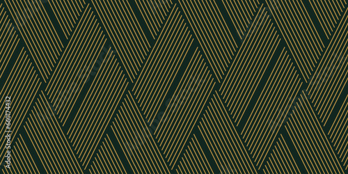Gold and green seamless pattern geometric luxury background. Vector illustration