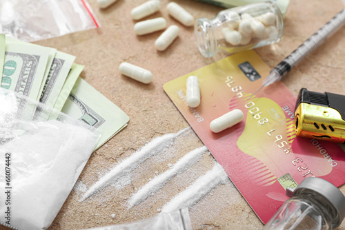 Drugs, money and credit car...