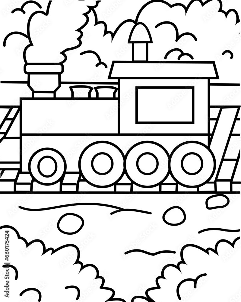 Train coloring page for kids