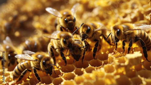 closeup of bees working in their hive © Jordi E.