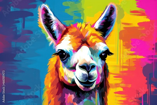 Llama animal painting © Stasie