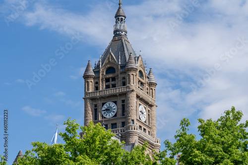 The Salt Lake City and County Building in Salt Lake City, Utah, USA - May 15, 2023. The Salt Lake City and County Building (City-County Building) is the seat of government.  photo