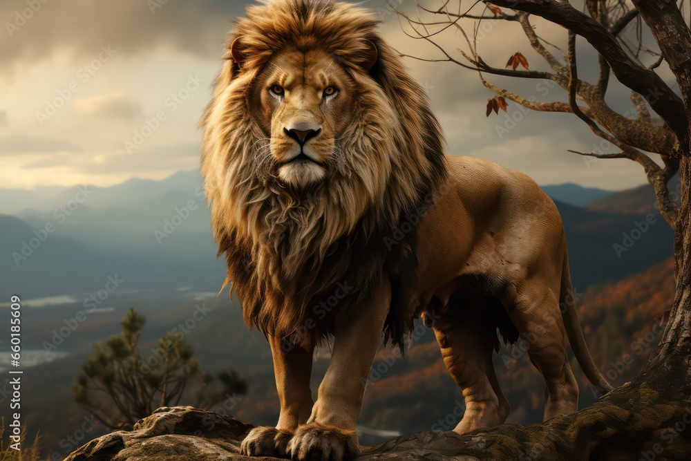 Fototapeta premium lion in the wild