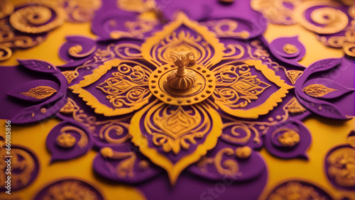 Thai paper craft.Thai handicrafts on yellow background