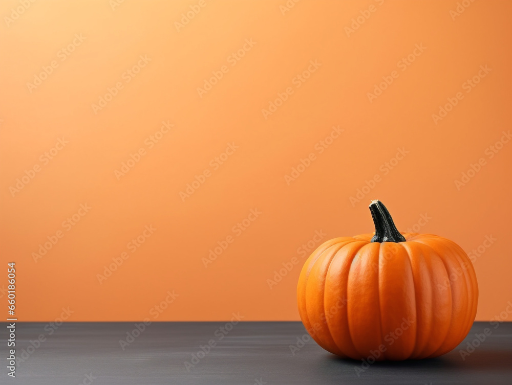 A black and white image of an orange Halloween pumpkin with copy space on it. A black and white image of an orange Halloween pumpkin with copy space on it.