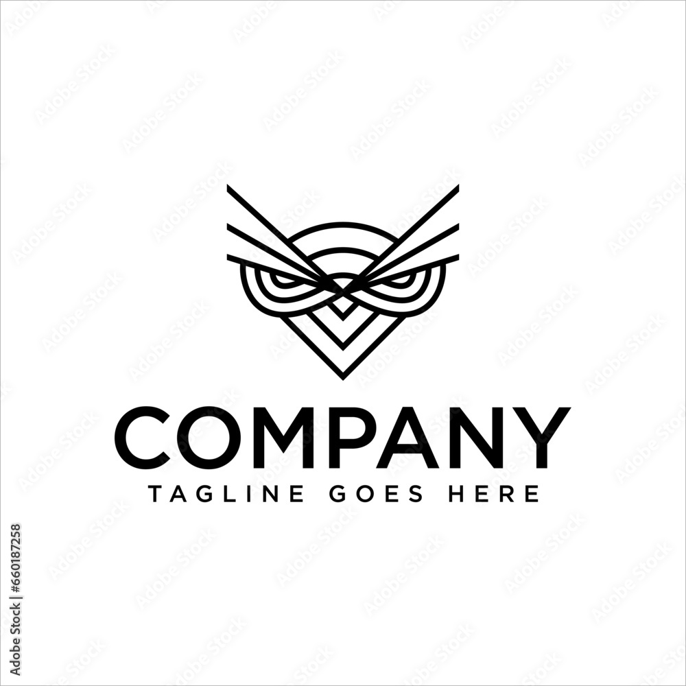Modern owl logo icon concept vector illustration. Modern owl logo icon concept vector illustration.