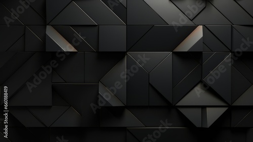 Modern Abstract Geometric Black Wall Background photo