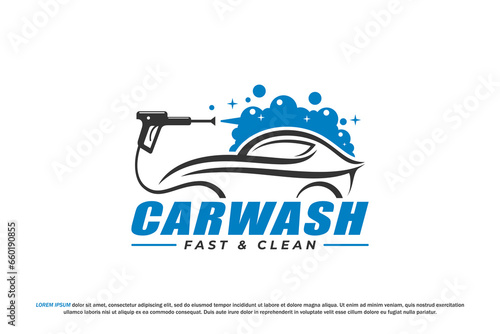 car wash logo bubble foam steam water gun spray