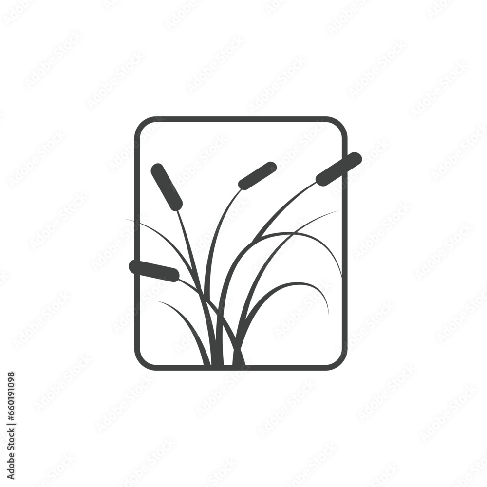 Cattail Logo Design Vector Simple Illustration Symbol Template Cattail Logo Design Vector Simple Illustration Symbol Template
