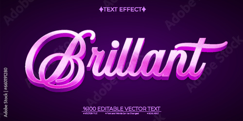Bright Brillant Editable Vector 3D Text Effect