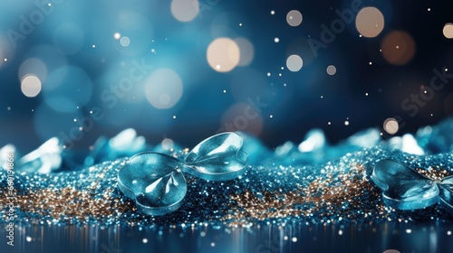 Christmas glitter background with large copyspace - stock photo