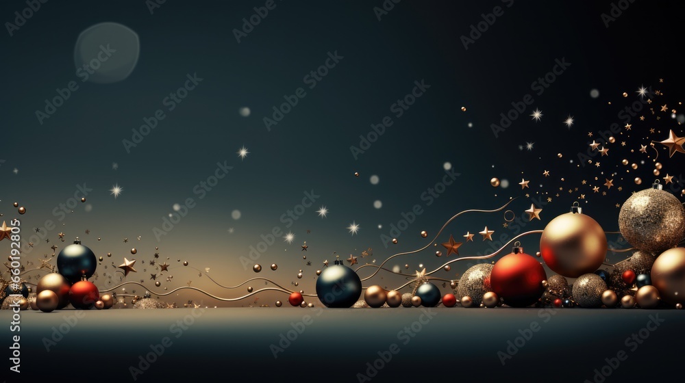 Intricate Christmas background with large copyspace - stock photo