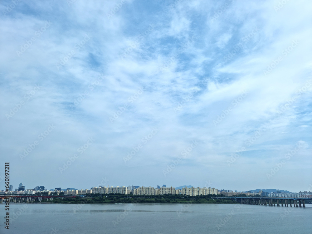 
This is the view of the Han River in Seoul, South Korea.