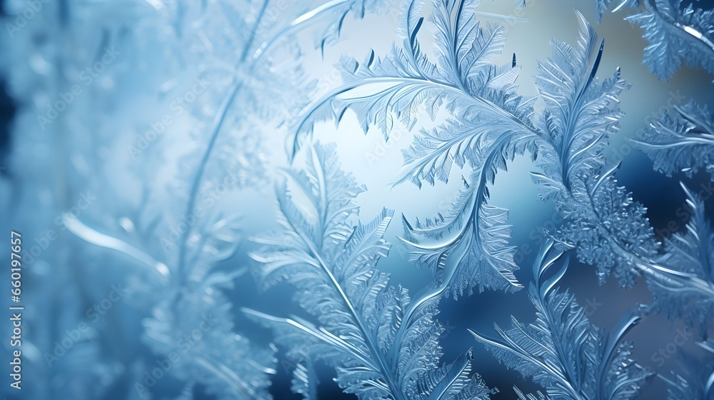 Abstract, artistic illustration of frost forming on a window created by Generative AI Abstract, artistic illustration of frost forming on a window created by Generative AI