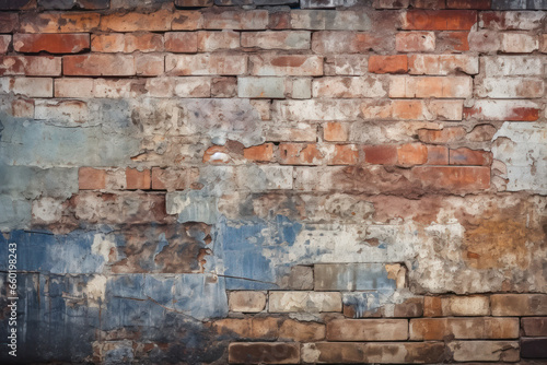 Vintage dirty brick wall of old building  grunge texture background