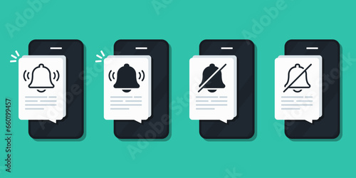 Mobile phone alarm. Illustration vector