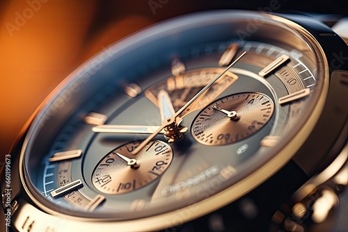 Close up of Beautiful luxury watch, Watch background.