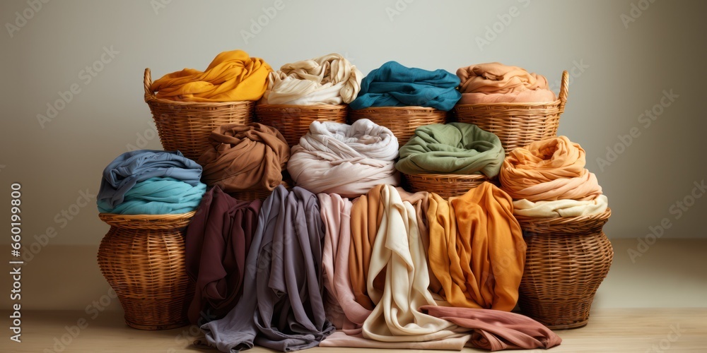 a pile of clothes prepared by volunteers to help the poor and homeless or victims of disasters and natural disasters. volunteer assistance and movement. 