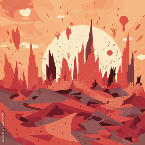 Destruction pattern, background, hand-drawn cartoon flat art Illustrations in minimalist vector style