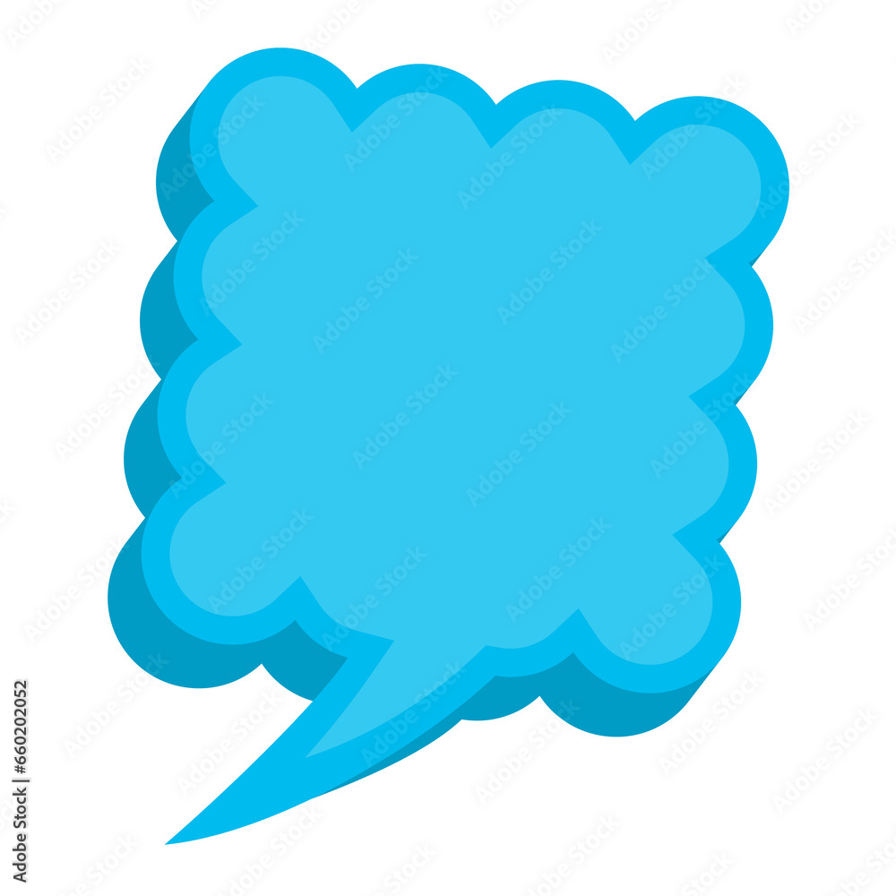 Vector illustration off blue chat bubble with cloud box shape on transparent background (PNG). Creative 3D vector illustration Vector illustration off blue chat bubble with cloud box shape on transparent background (PNG). Creative 3D vector illustration