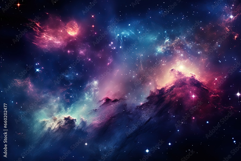 abstract space background nebula galaxy milky way, bright universe starry sky