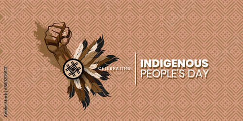 indigenous peoples day, International Day of the World's Indigenous People, vector illustration	
