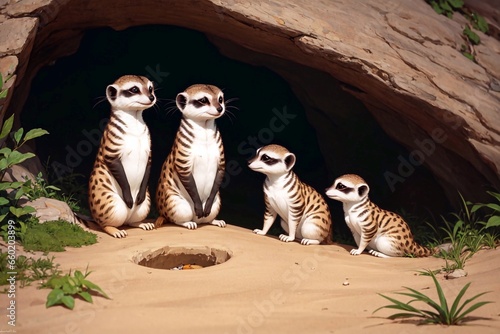 meerkat on guard  zuricatas in a cave  group of zuricatas  zuricatas wallpaper