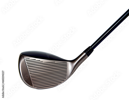 Closeup driver golf club isolated cutout on transparent