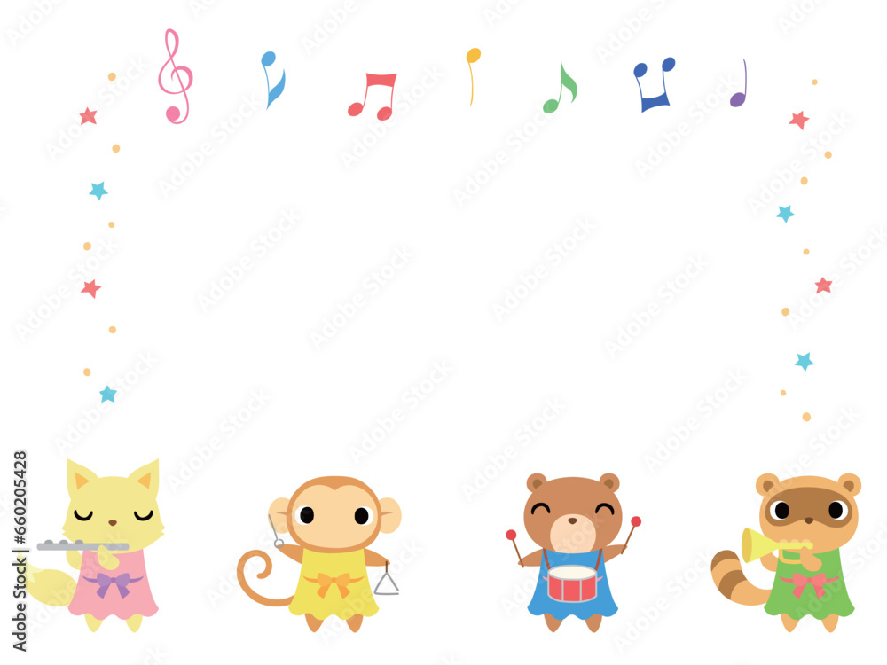 動物とコンサートのフレーム2