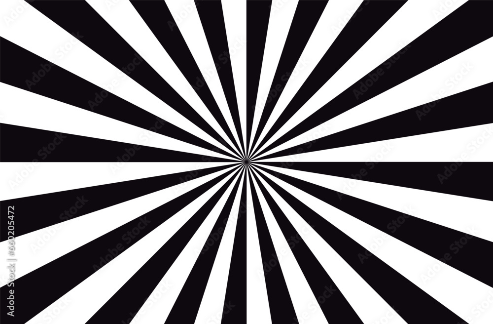 © Katia M Byron - Black and White Radial Pattern - Graphic Design Vector