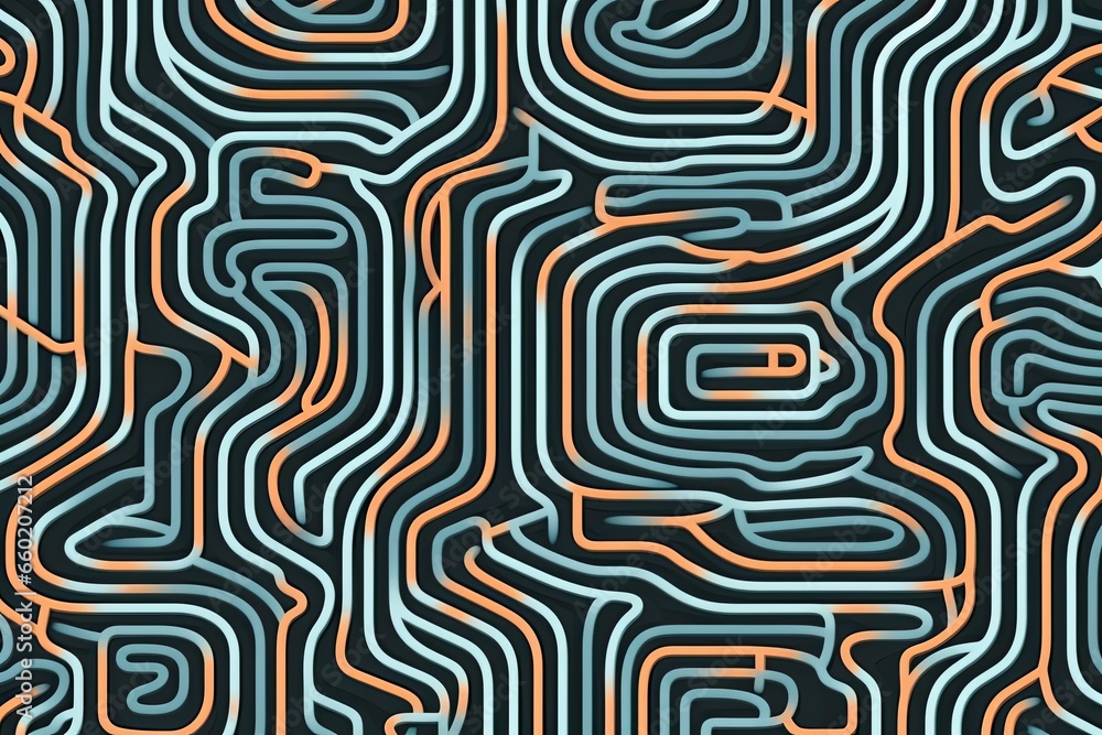 Obraz premium Abstract Background Design: Twisting Labyrinth of Interlocking Paths, generative AI