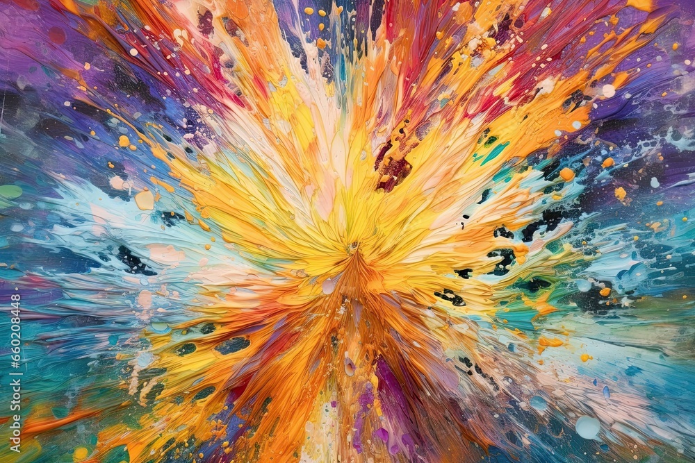 Obraz premium Explosive Colors: Abstract Color Background for Festive Celebrations, generative AI