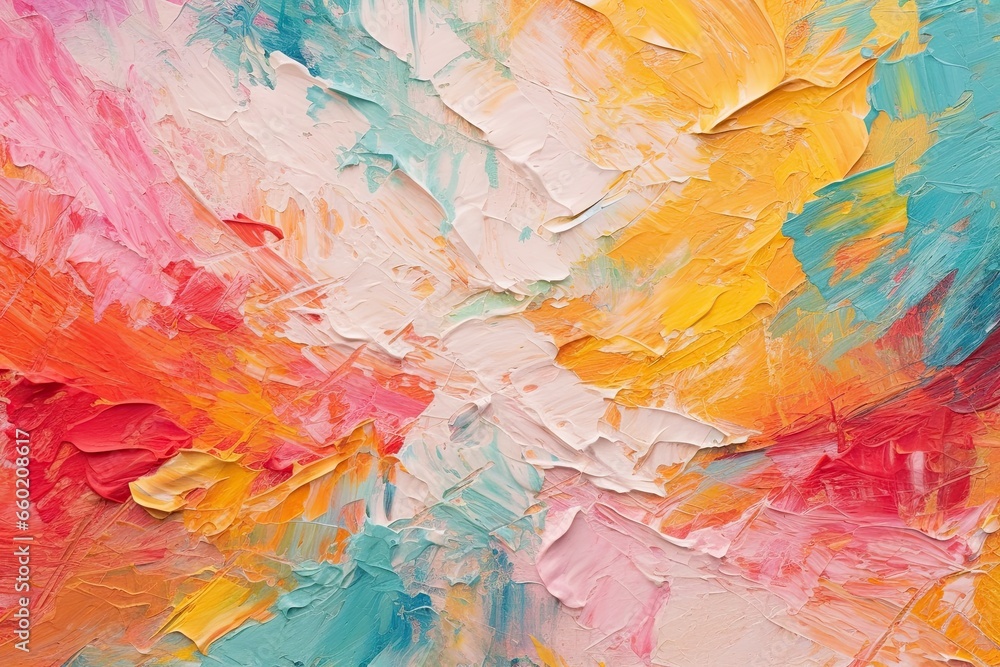 Cheerful Impressionist: Abstract Colorful Background with Vibrant Hues, generative AI