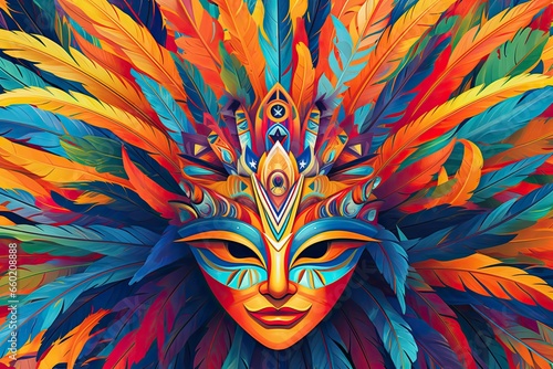 Vibrant Brazilian Carnival: Abstract Colourful Background Exuding Vivacity and Energy, generative AI