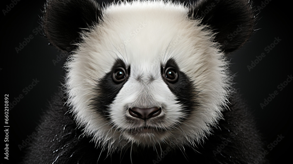 Obraz premium Black and white pencil drawing of a panda