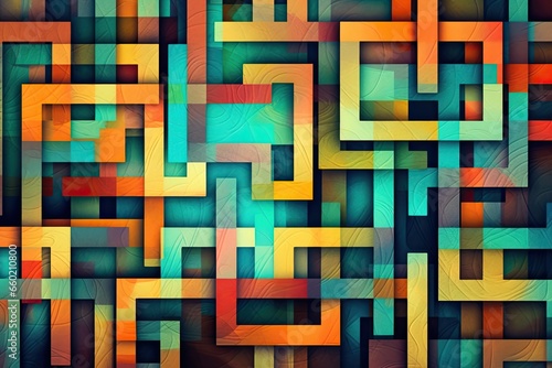 Abstract Pattern Background  A Labyrinth of Colors and Shapes Playing a Visual Melody  generative AI